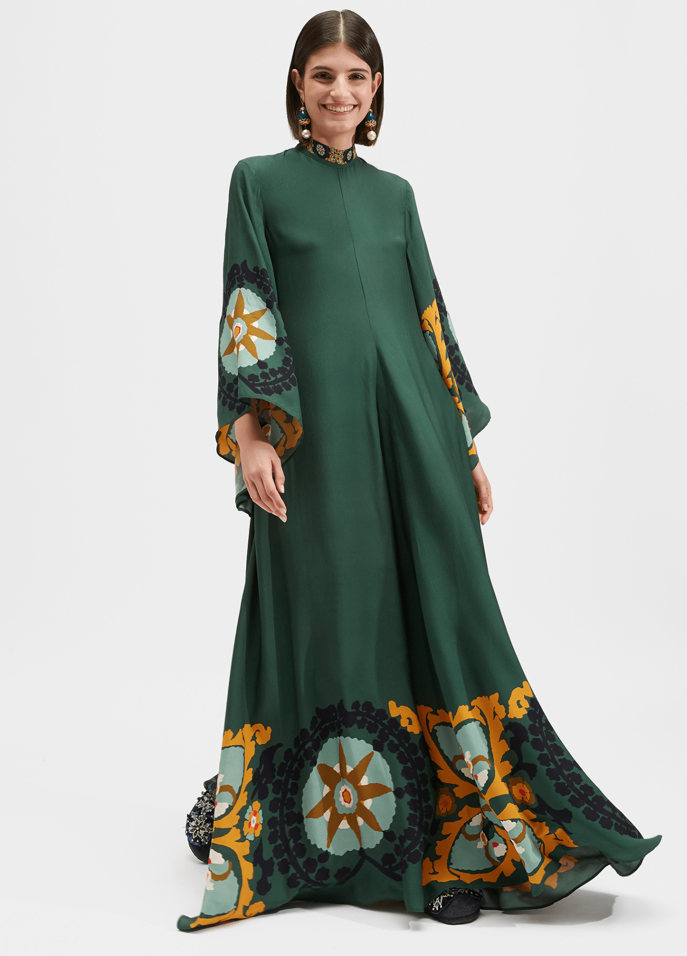 Robe kimono réversible | Émeraude-aritzao