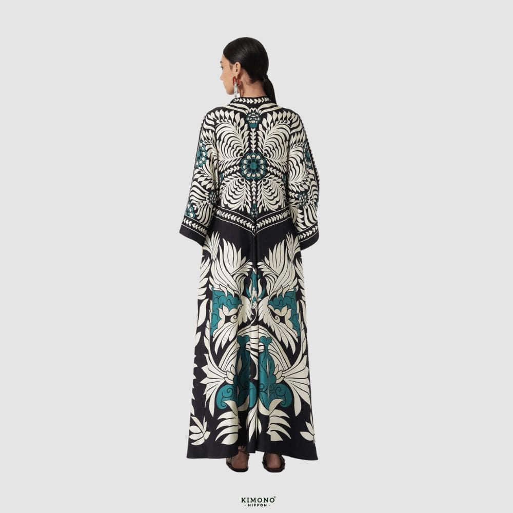 Robe Kimono Réversible | Jungle Graphique Chic-aritzao