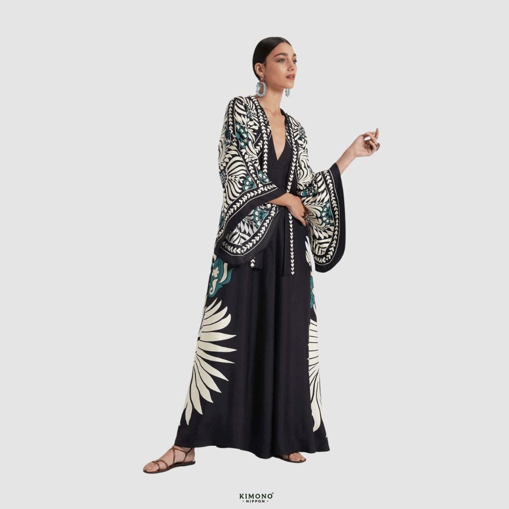 Robe Kimono Réversible | Jungle Graphique Chic-aritzao