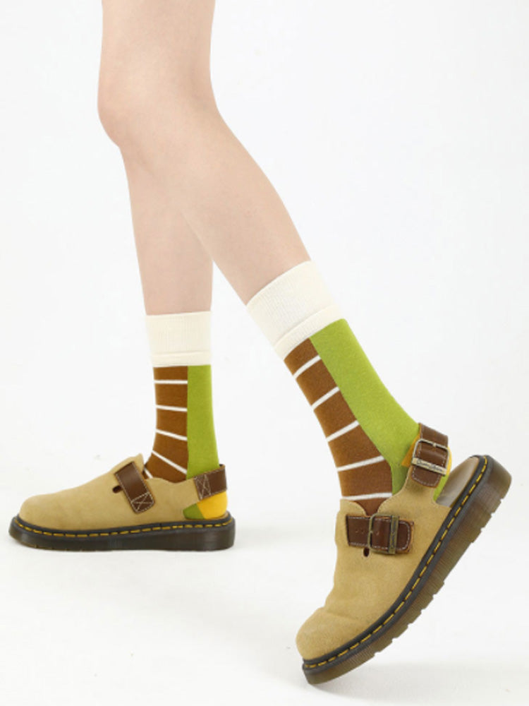 Colorful Striped Cotton Socks-CALLISTARI