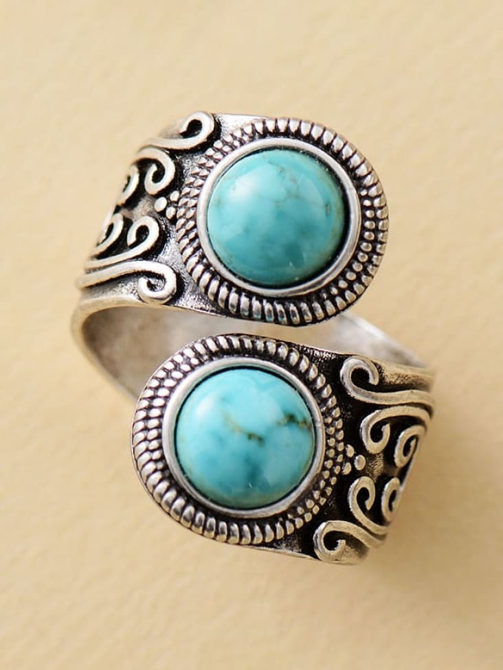 Natural Amethyst Silver-Plated Ring-CALLISTARI