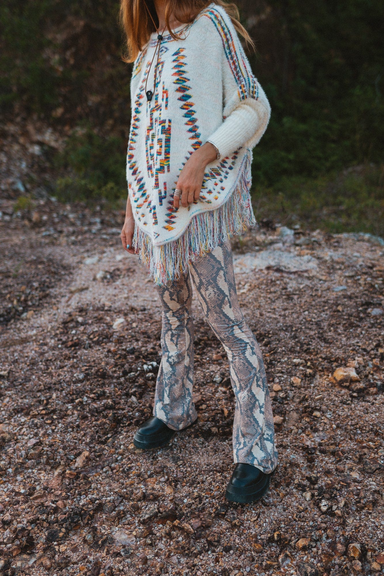 Avery Knitted Poncho-CALLISTARI