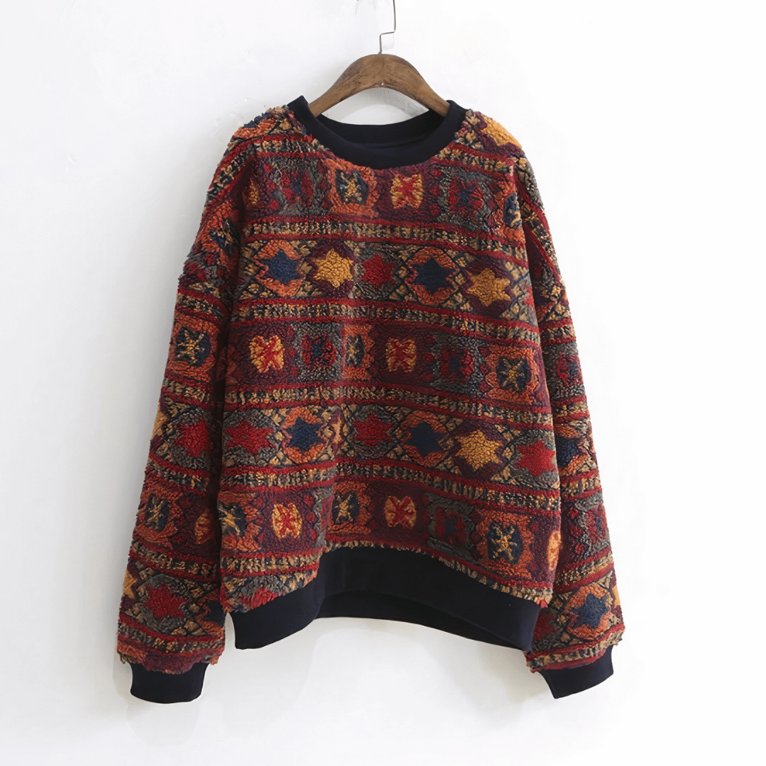 WickedAF sweatshirt Vintage Print O-Neck Sweatshirt