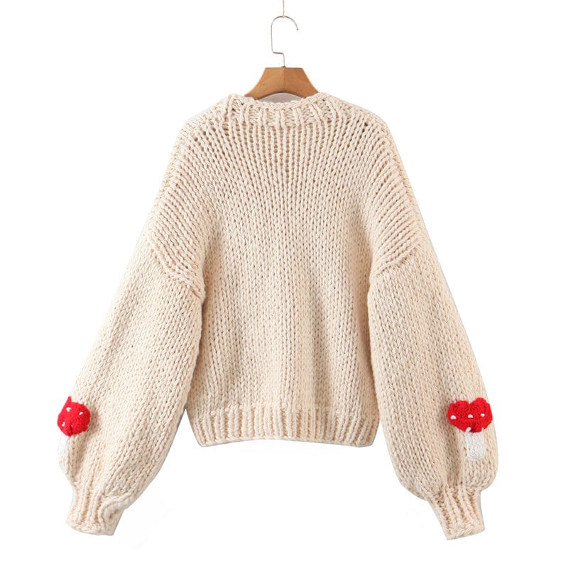 Mushroom Embroidered Cardigan-CALLISTARI