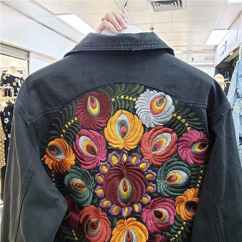 wickedafstore Rainey Embroidered Denim Jacket
