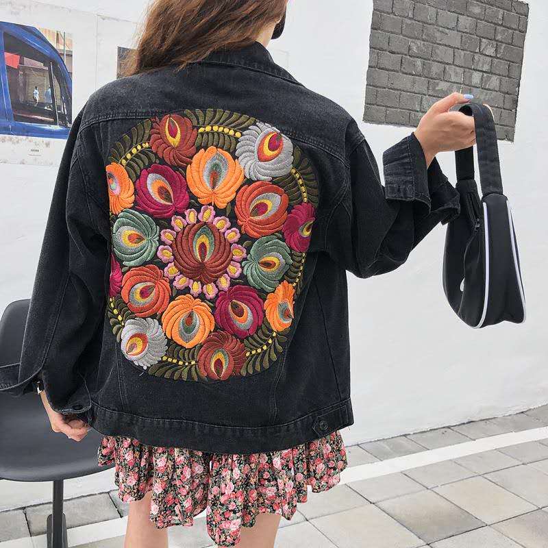 wickedafstore Rainey Embroidered Denim Jacket