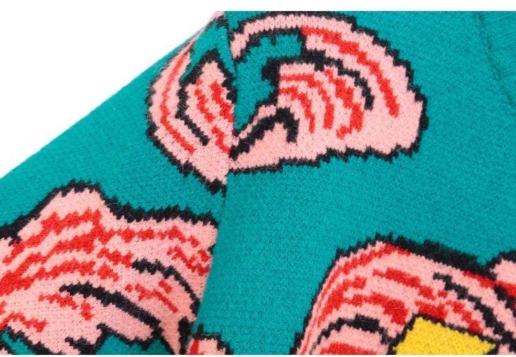 wickedafstore UFO Retro Sweater In Green