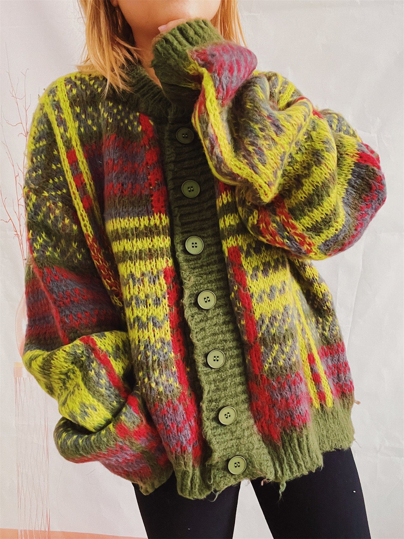 WindMind Birdie Striped Cardigan Sweater