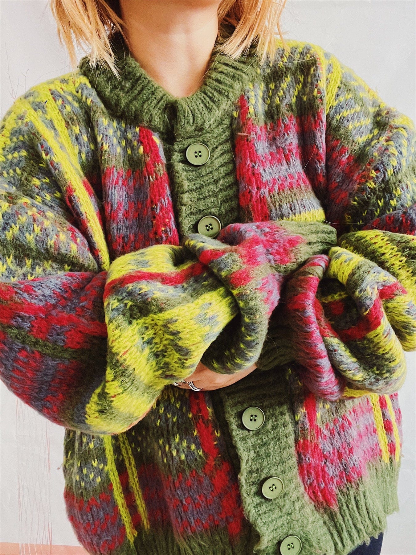 WindMind Birdie Striped Cardigan Sweater