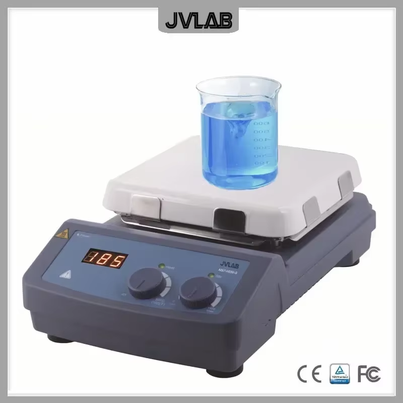 Hotplate Magnetic Stirrer 550 Degree 7 inch Glass Ceramic Work Plate 10L with Temp. Sensor&Clamp Shaded Pole Motorr MS7-H550-S