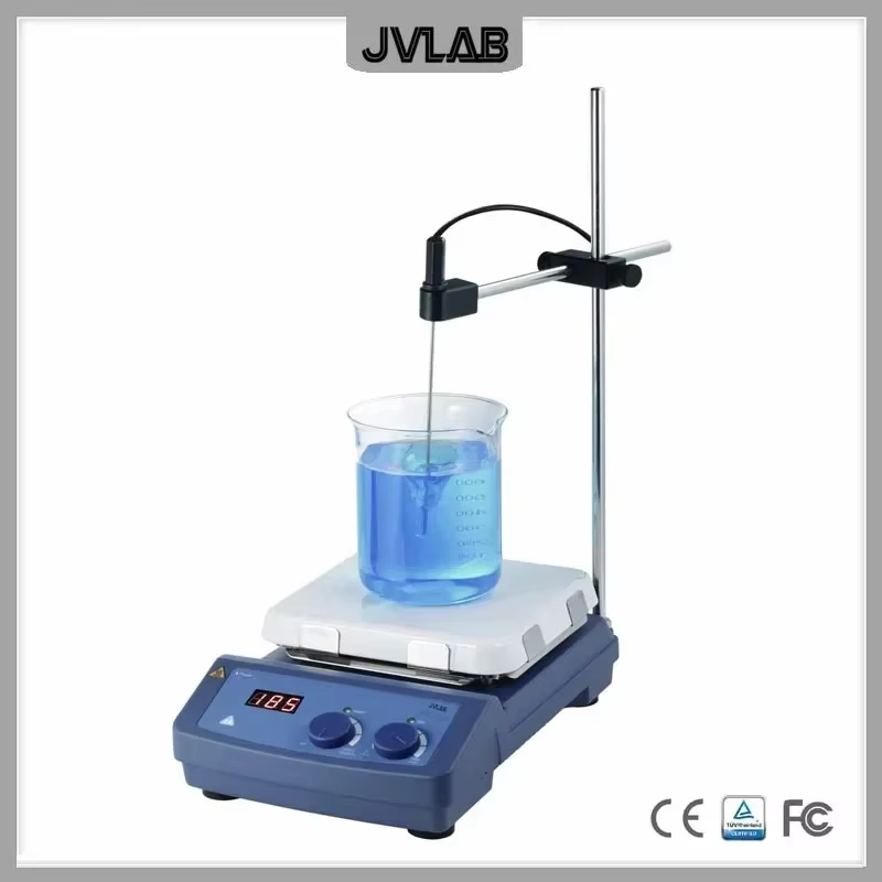 Hotplate Magnetic Stirrer 550 Degree 7 inch Glass Ceramic Work Plate 10L with Temp. Sensor&Clamp Shaded Pole Motorr MS7-H550-S