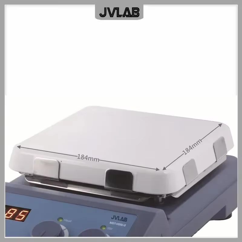 Hotplate Magnetic Stirrer 550 Degree 7 inch Glass Ceramic Work Plate 10L with Temp. Sensor&Clamp Shaded Pole Motorr MS7-H550-S