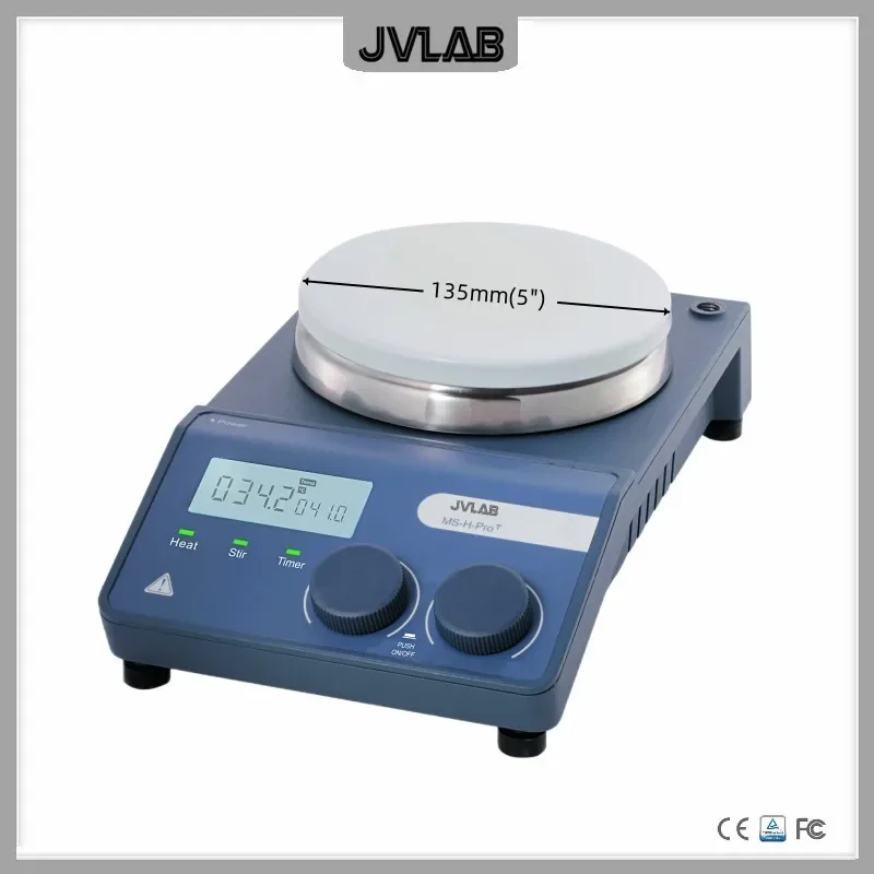 LCD Digital Magnetic Hotplate Stirrer With Timer Stainless Steel With Ceramic Coated Hotplate 5'' Up To 340C Stir Kit MS-H-ProT