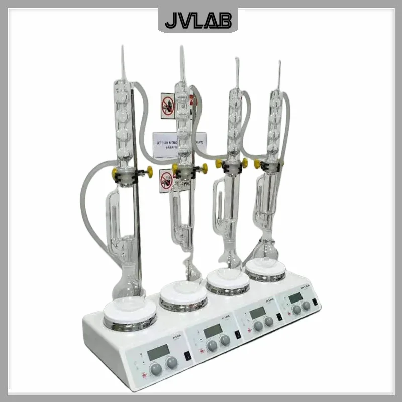 Magnetic Hotplate Stirrer 4-Position LCD Digital Magnetic Stirrer MS-H340-S4 Can Be Use For Soxhlet Extraction Vol. 10L*4