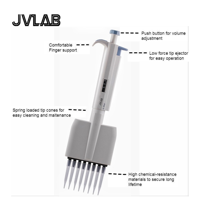 Multi-channel Pipette Ejector 121(C) Autoclavable Adjustable Volume Pipette Eight/Twelve-channel Micropipettor Pipet 0.5~300ul