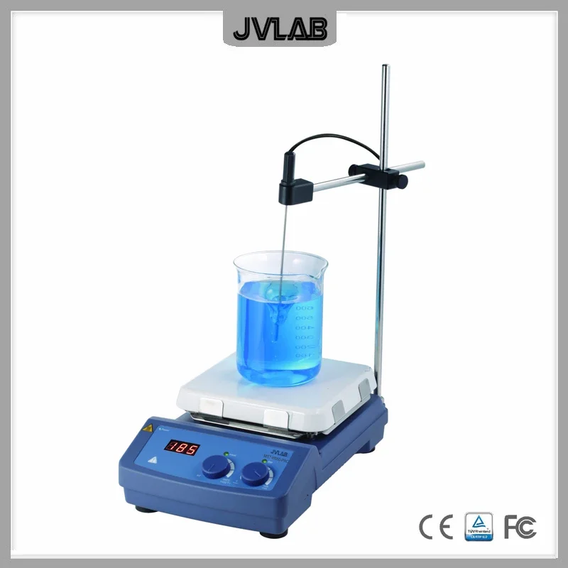 Hotplate Magnetic Stirrer 550 Degree 7 inch Glass Ceramic Work Plate 20L with Temp. Sensor&Clamp Brushless DC Motor MS7-H550-Pro