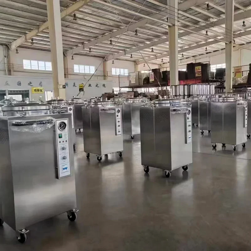 Vertical Autoclave Full Stainless Steel Steam Sterilizer Capacity 50L PID Microcomputer Control Max Temp. 134 C