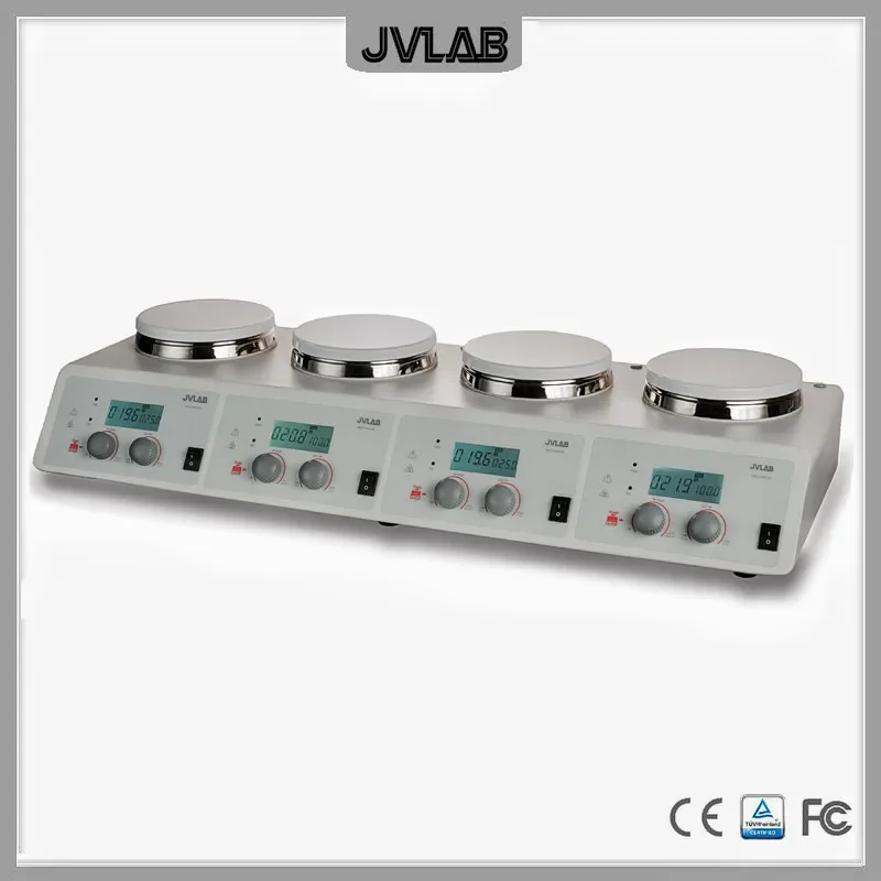 Magnetic Hotplate Stirrer 4-Position LCD Digital Magnetic Stirrer MS-H340-S4 Can Be Use For Soxhlet Extraction Vol. 10L*4