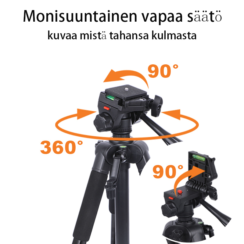 Teleskooppijalusta (jatkettavissa jopa 150 cm asti, yleiskäyttöinen)