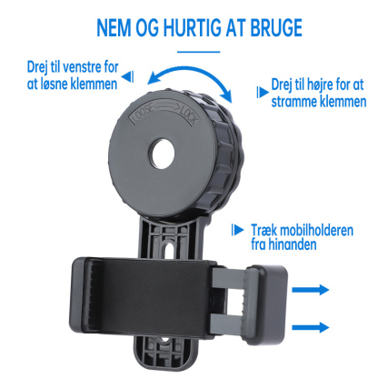 Mobilholder til fotografering (universel, passer til en ydre diameter på 28–48 mm)
