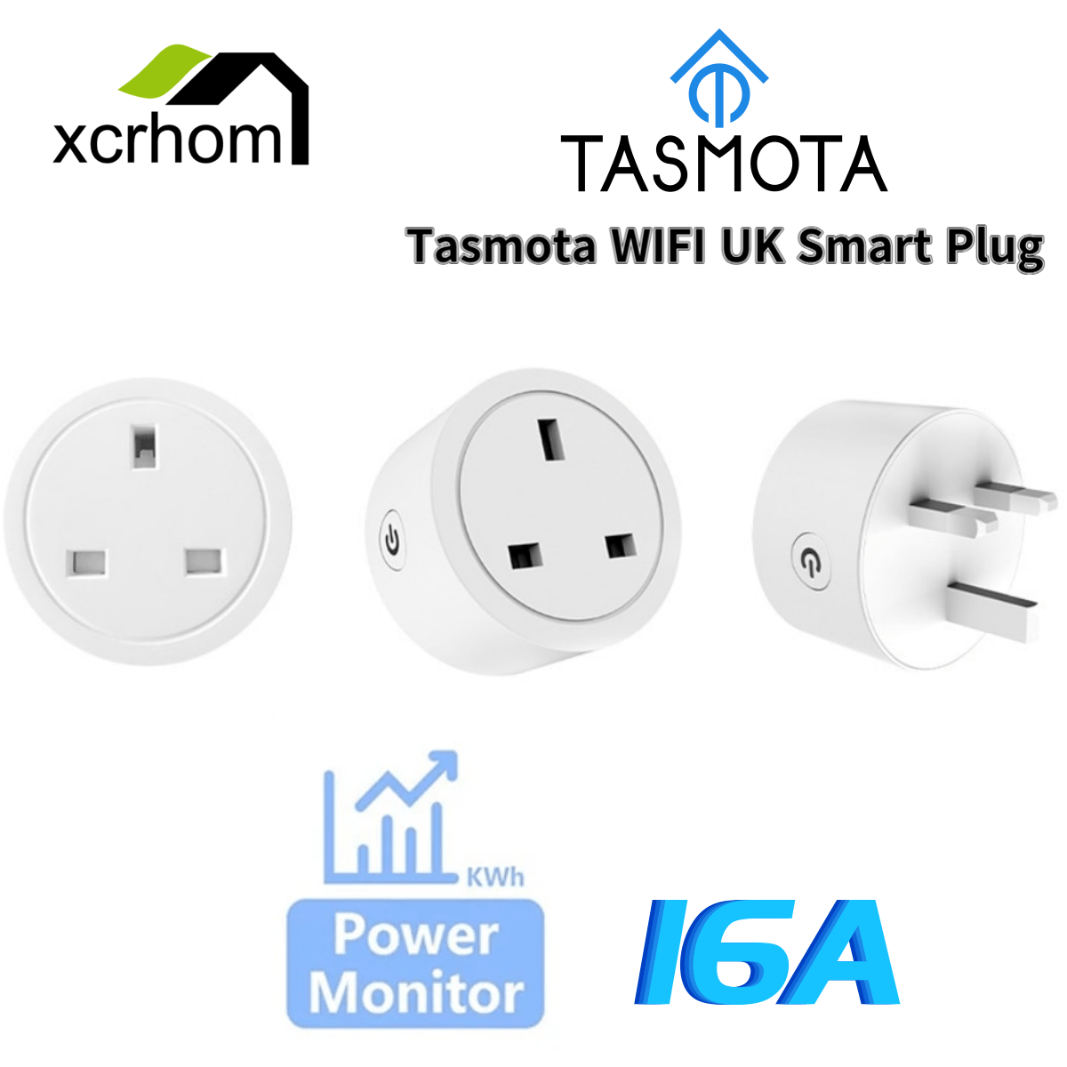TASMOTA WiFi Plug 16A Works With Home Assitant Electric Consumption Monitoring UK Standard ESP8285