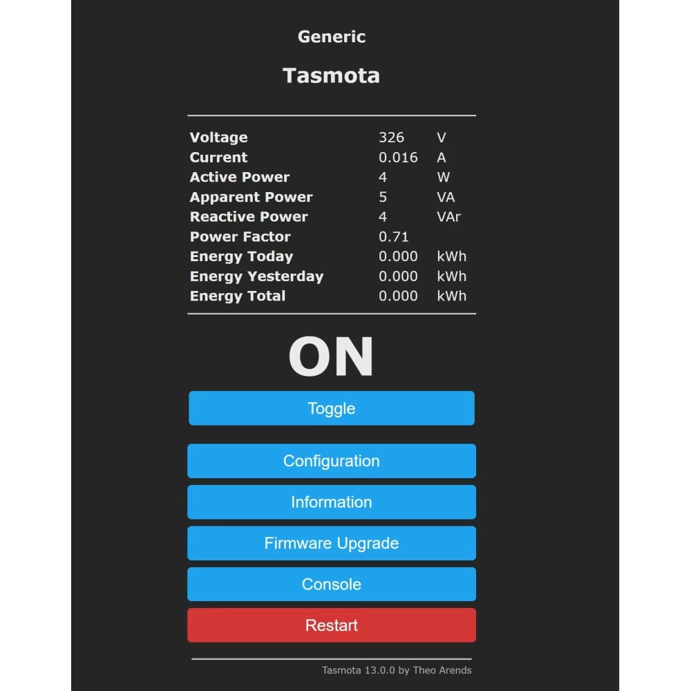 TASMOTA WiFi Plug 16A Works With Home Assitant Electric Consumption Monitoring UK Standard ESP8285