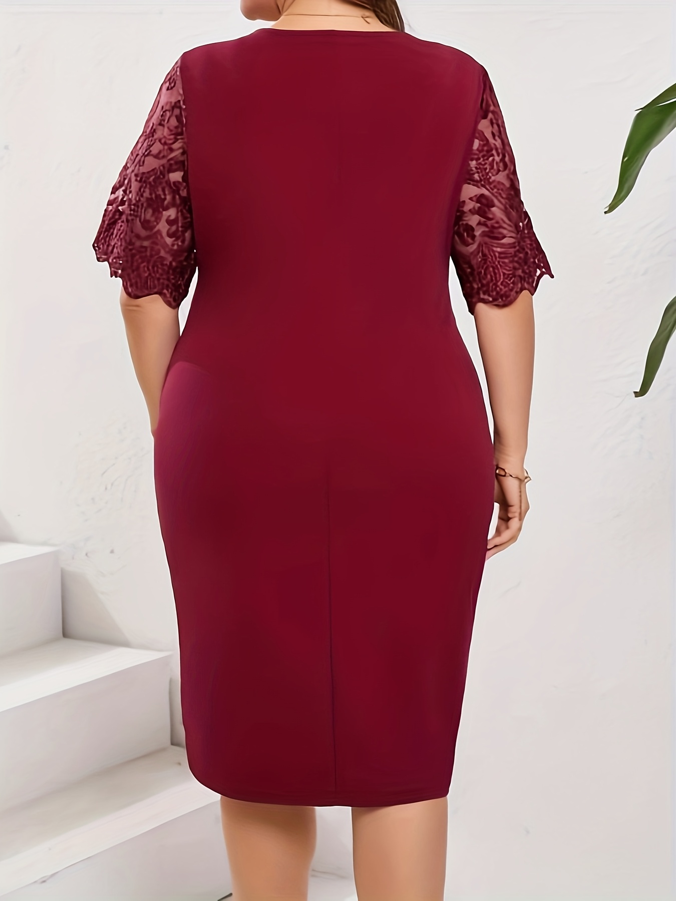 Elegant Plus Size Lace Patchwork Dress (Buy 2 Free Shipping)