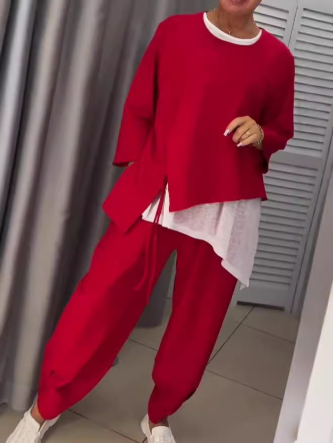 Round Neck  Two Piece Set