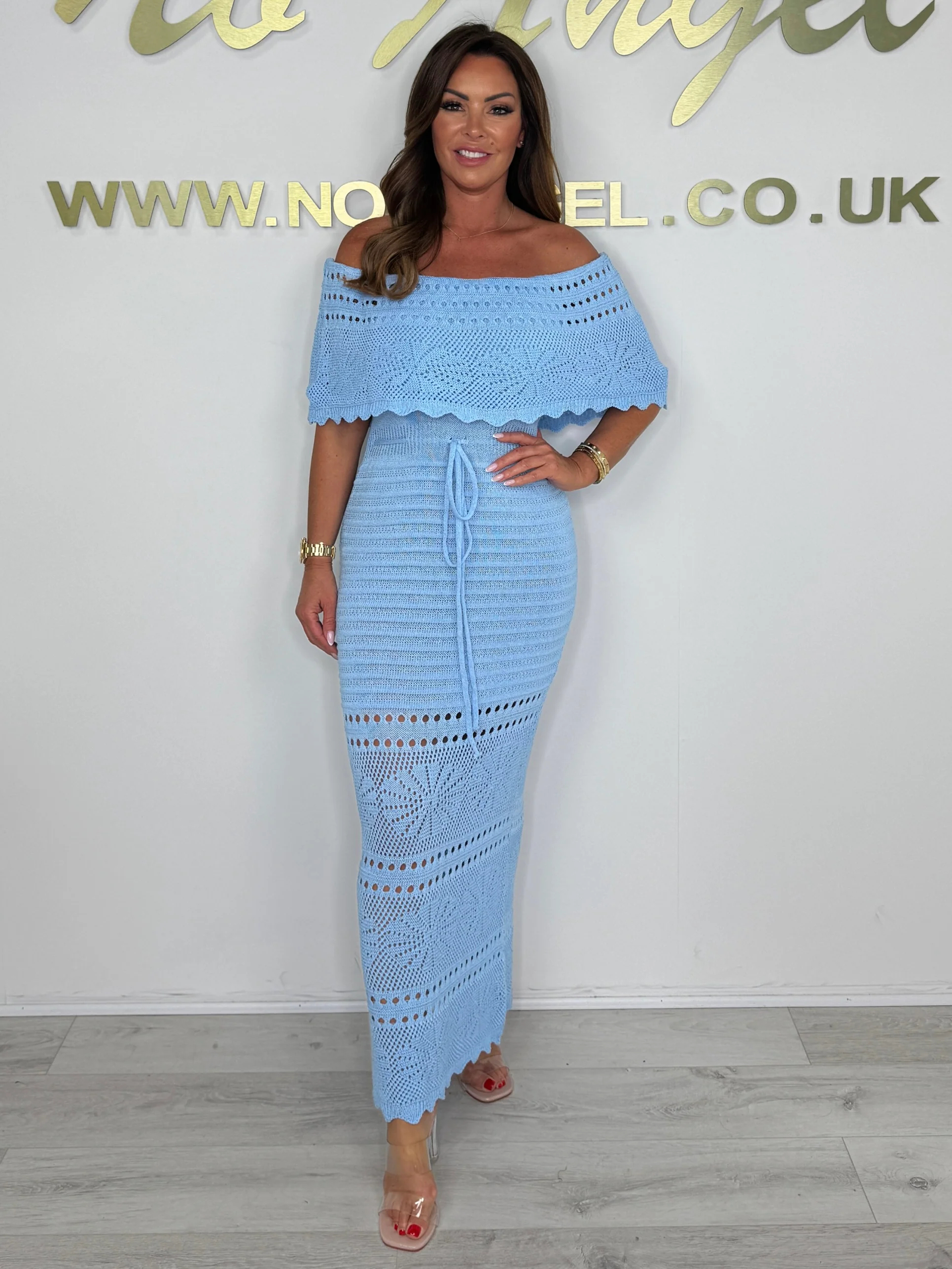 Elegant Off Shoulder Knit Maxi Dress