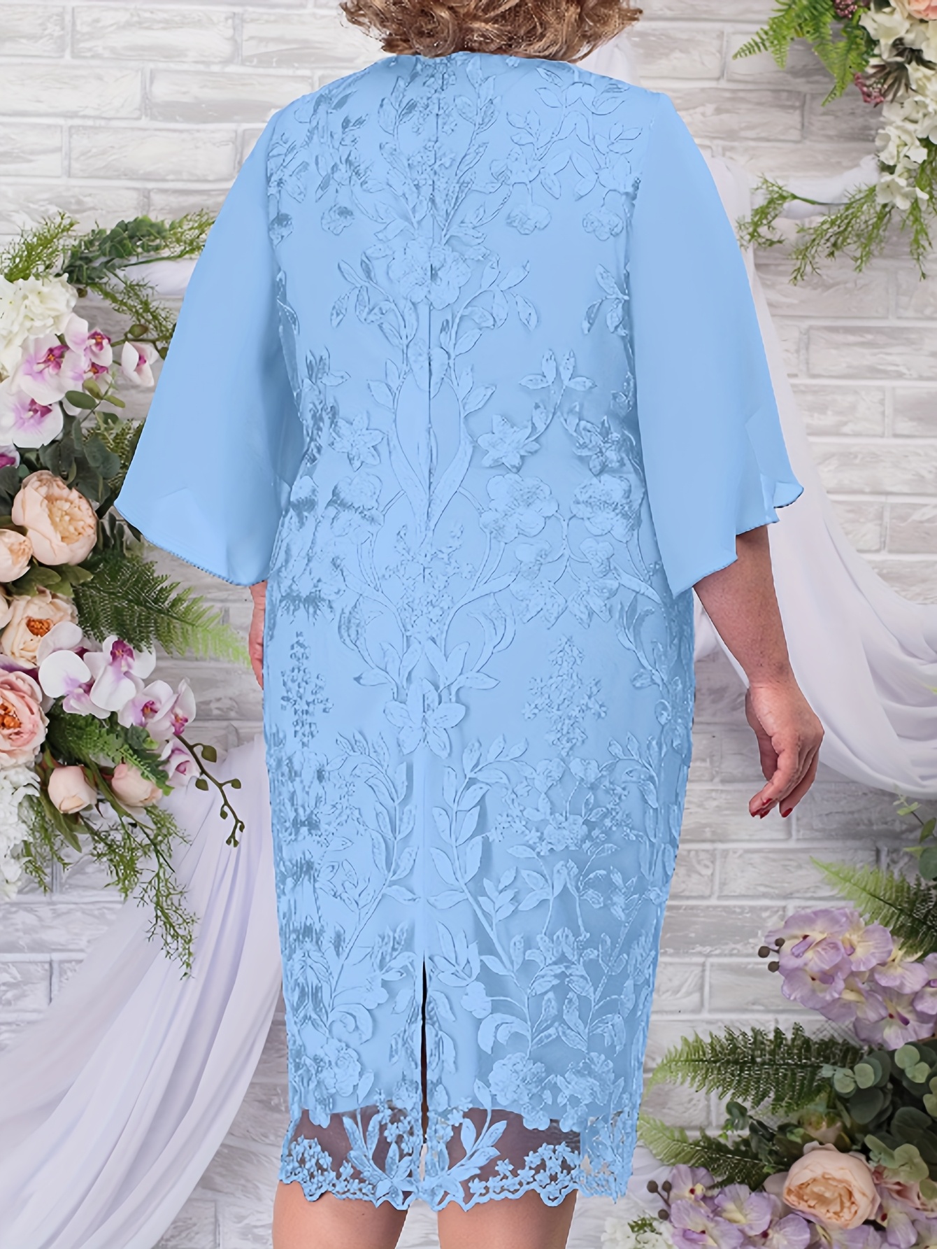 Elegant Floral Embroidered Midi Dress (Buy 2 Free Shipping)