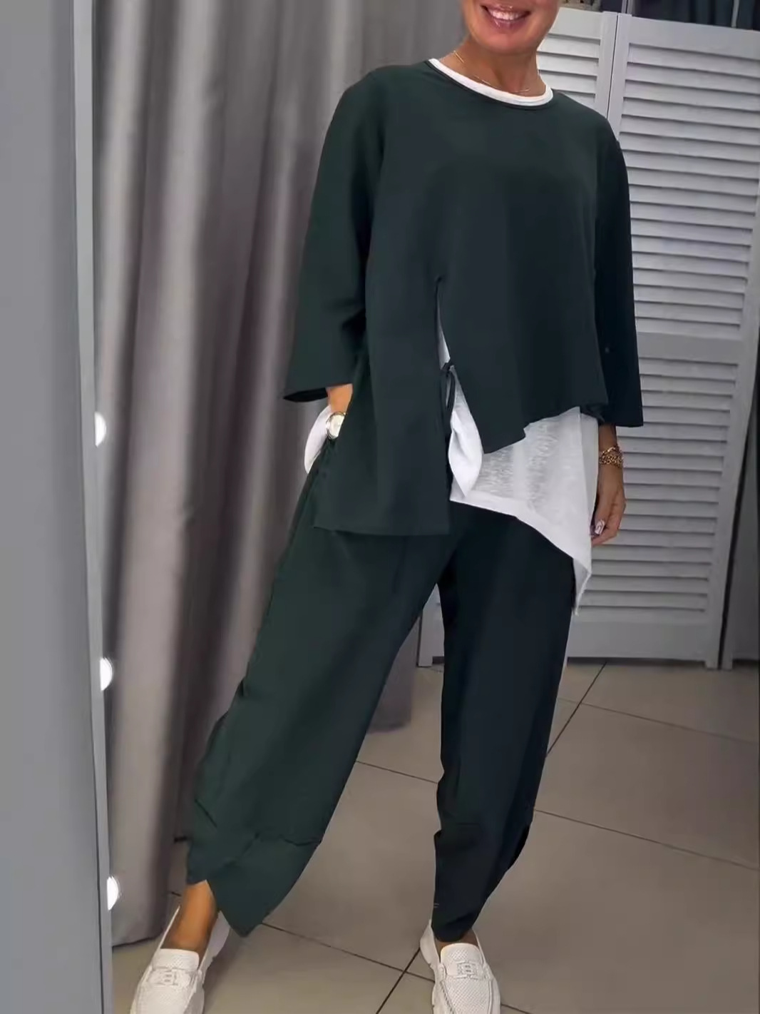 Round Neck  Two Piece Set