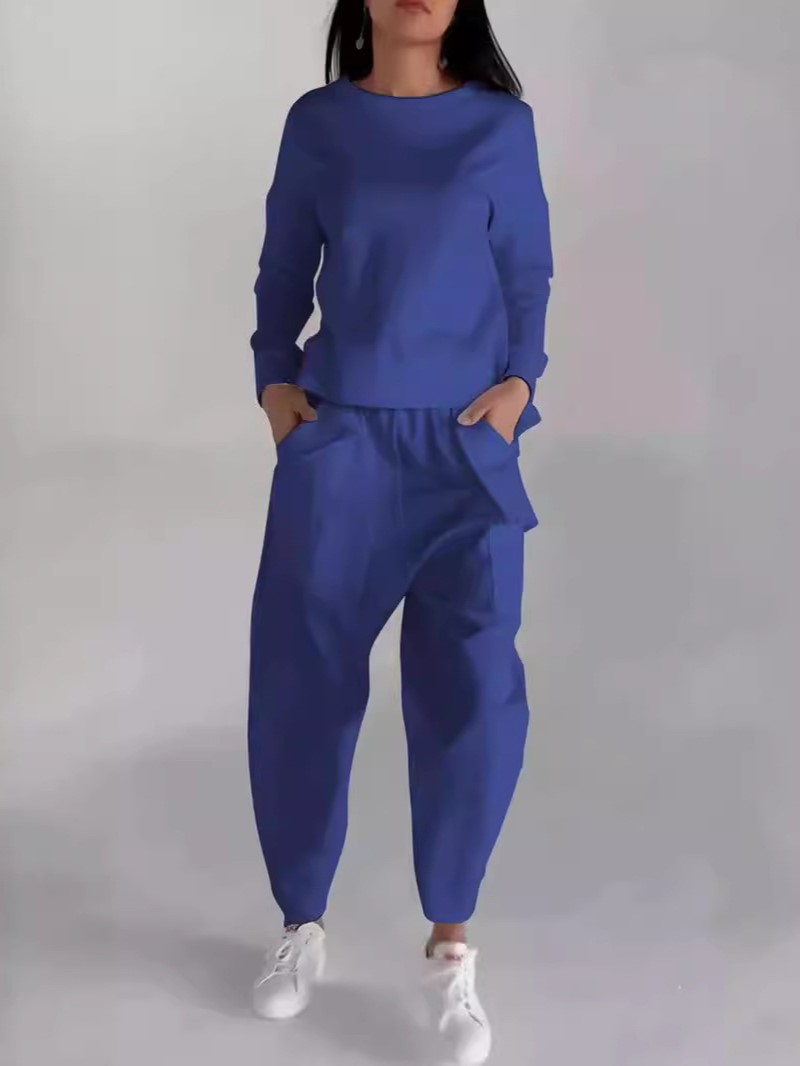 Minimalist Lace-Up Back Top and Pocket Pants Set (Buy 2 Free Shipping)