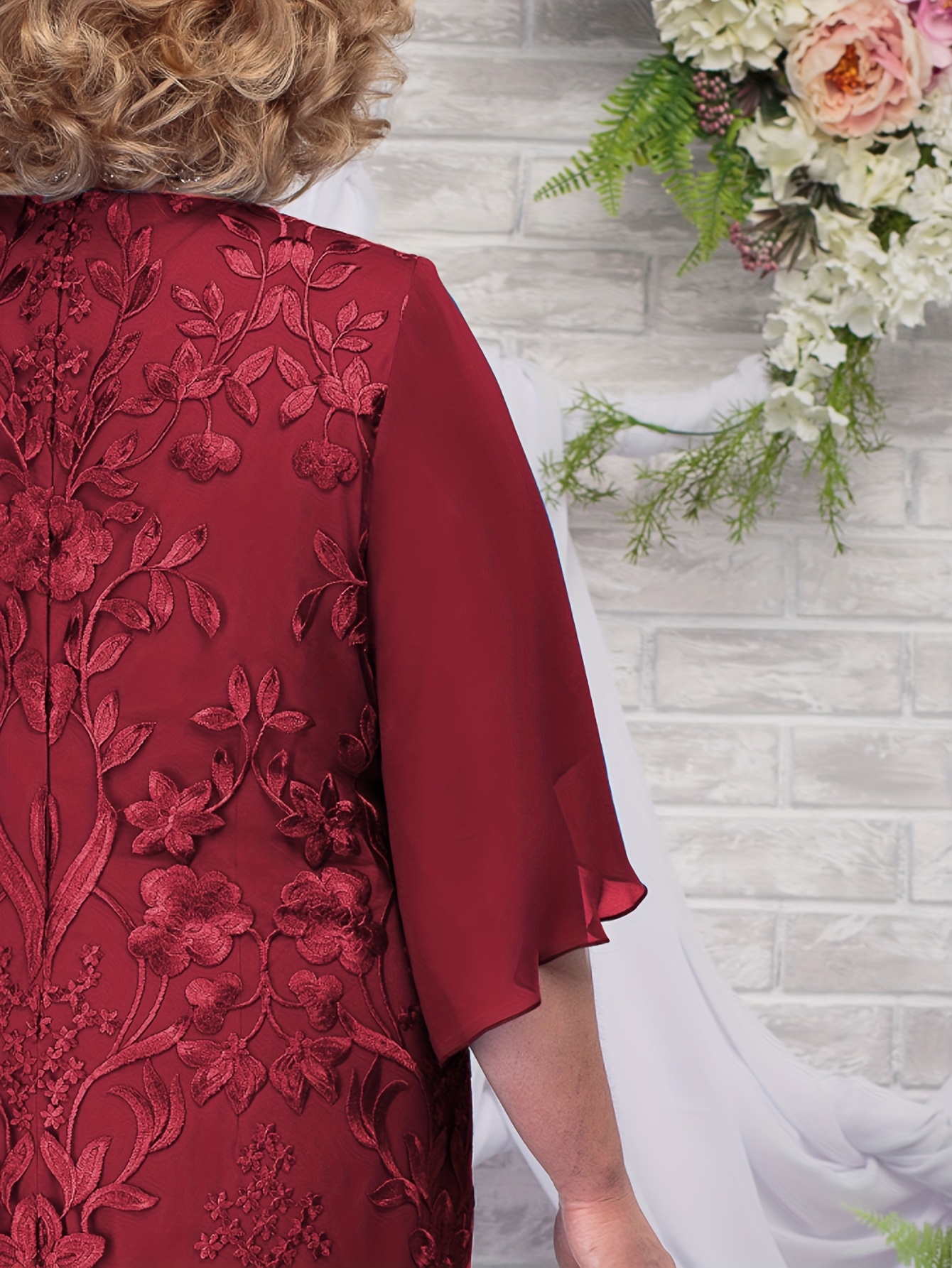 Elegant Floral Embroidered Midi Dress (Buy 2 Free Shipping)