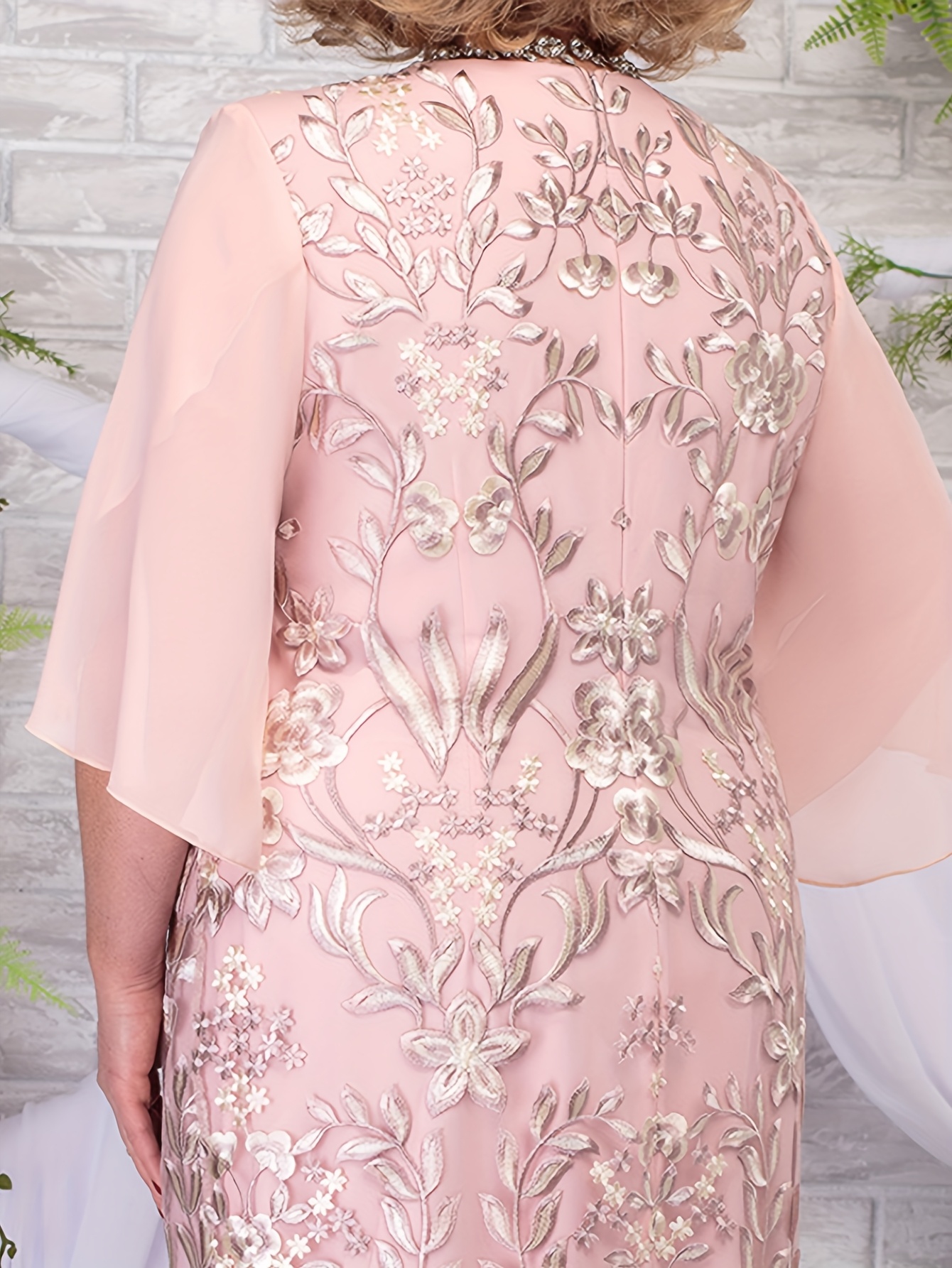 Elegant Floral Embroidered Midi Dress (Buy 2 Free Shipping)