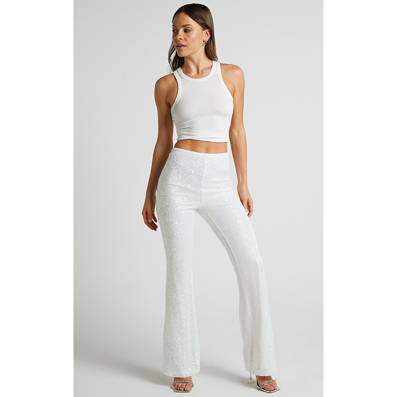 High Waist Sequin Flare Pants (Buy 2 Free Shipping)