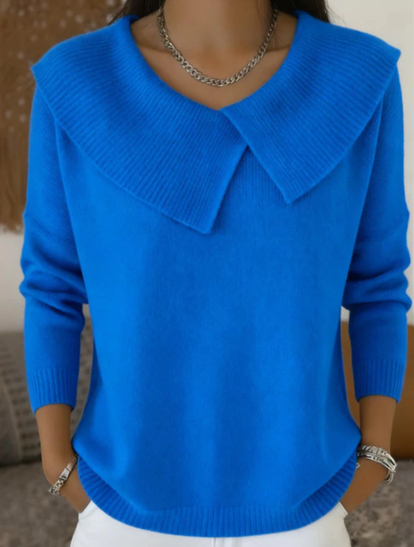 Elegant Wide Collar Knit Pullover Long Sleeve Sweater (Buy 2 Free Shipping)