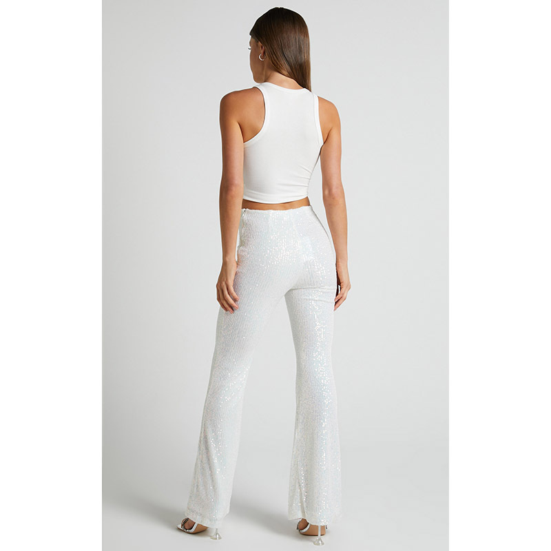 High Waist Sequin Flare Pants (Buy 2 Free Shipping)