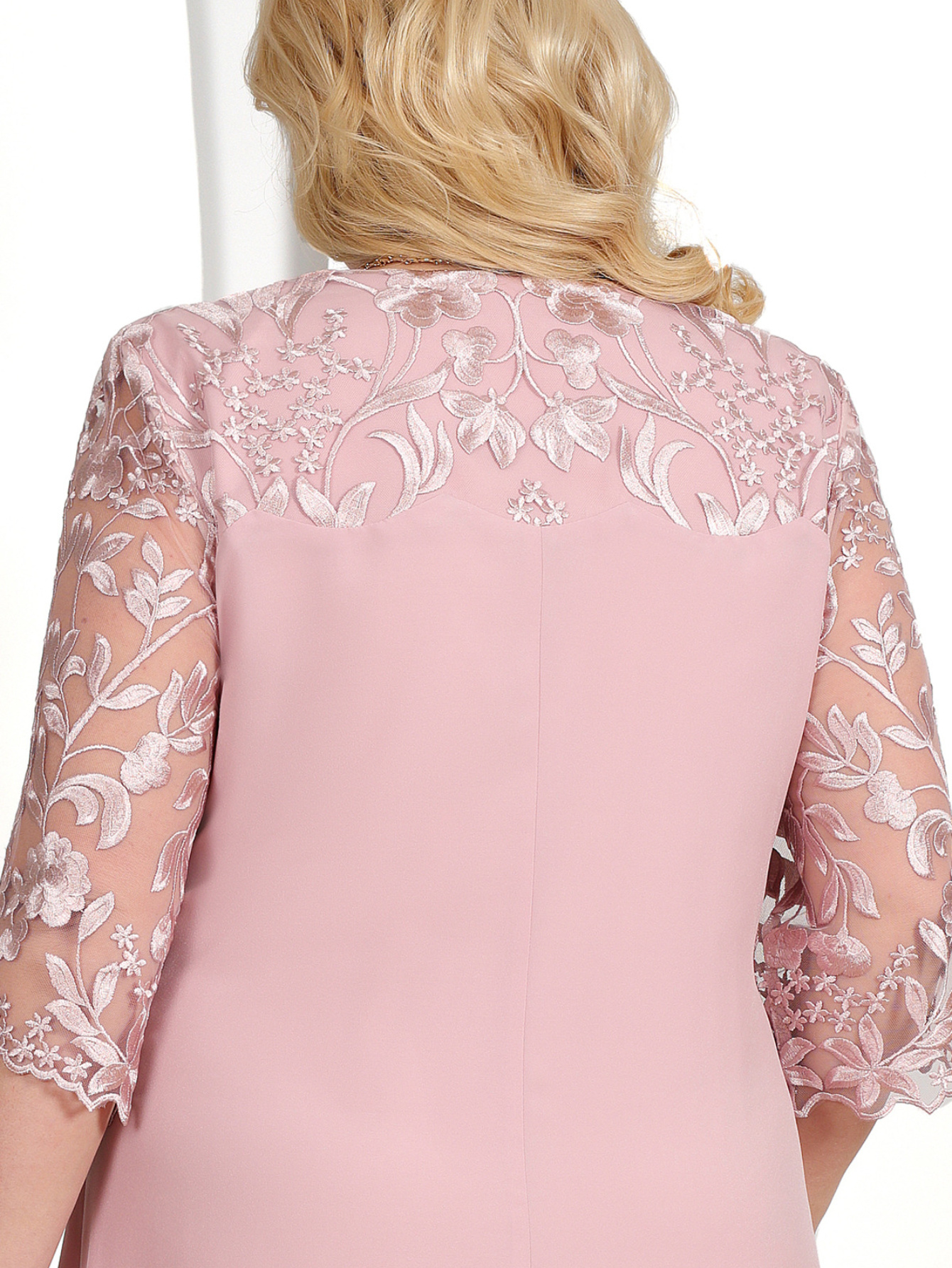 Elegant Plus Size Embroidered Chiffon Midi Dress (Buy 2 Free Shipping)