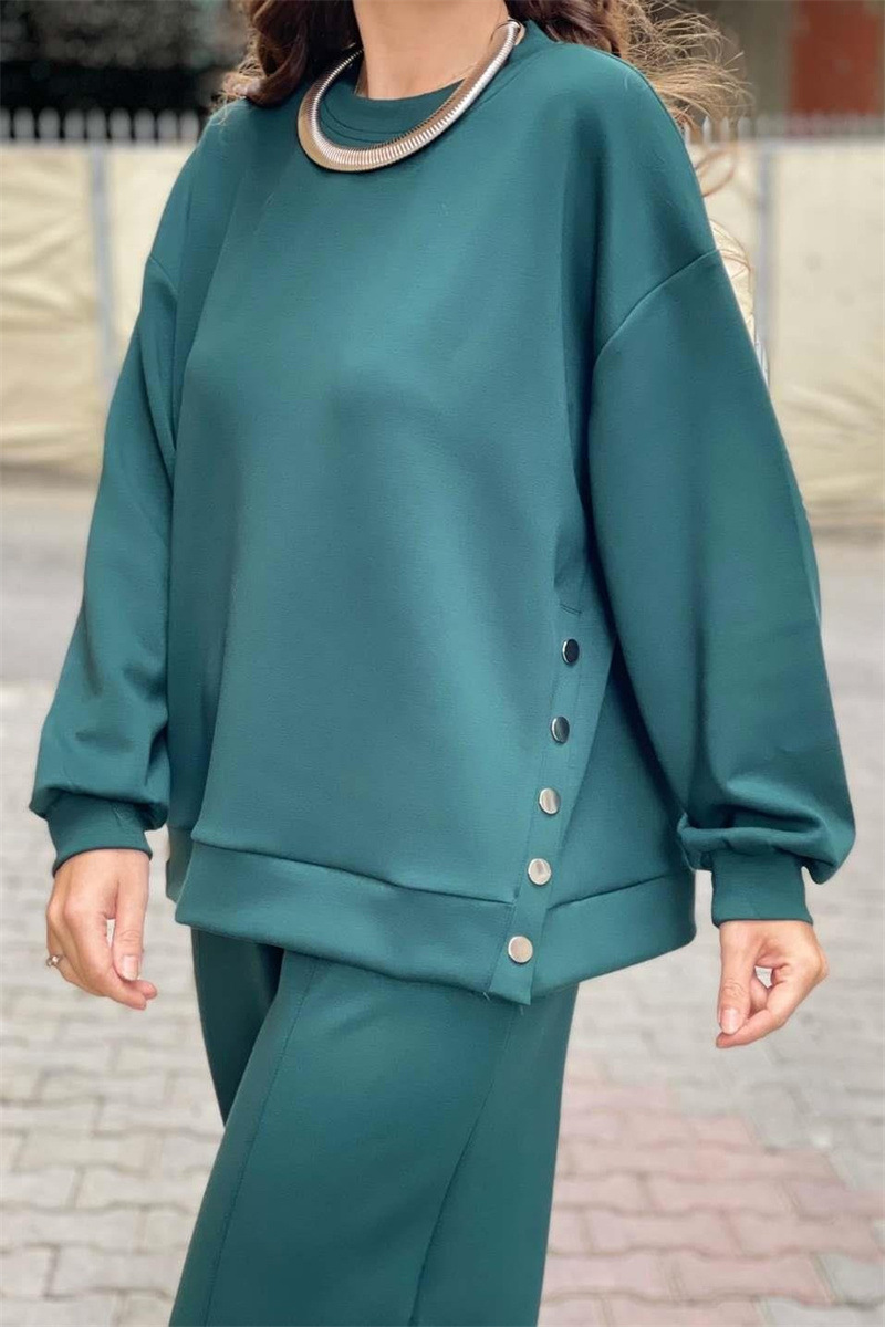 Women’s Trendy Solid Color Two-Piece Set Top & Pants