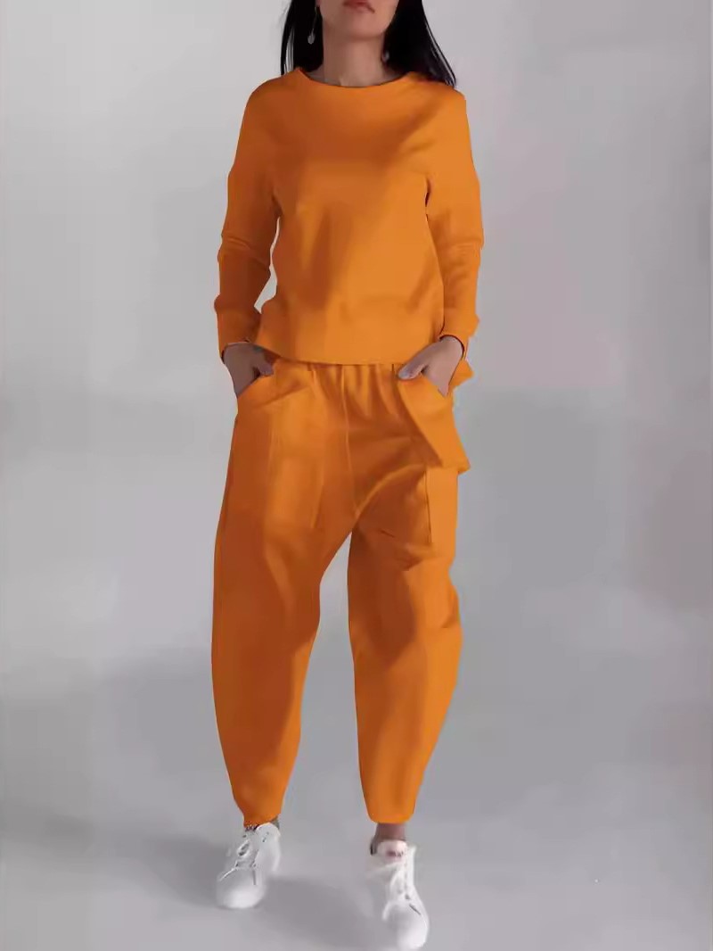 Minimalist Lace-Up Back Top and Pocket Pants Set (Buy 2 Free Shipping)