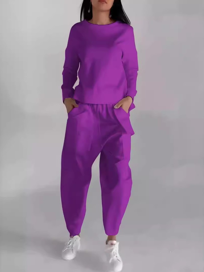 Minimalist Lace-Up Back Top and Pocket Pants Set (Buy 2 Free Shipping)