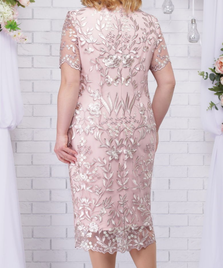 Elegant Floral Embroidered Mesh Sleeve Midi Dress (Buy 2 Free Shipping)
