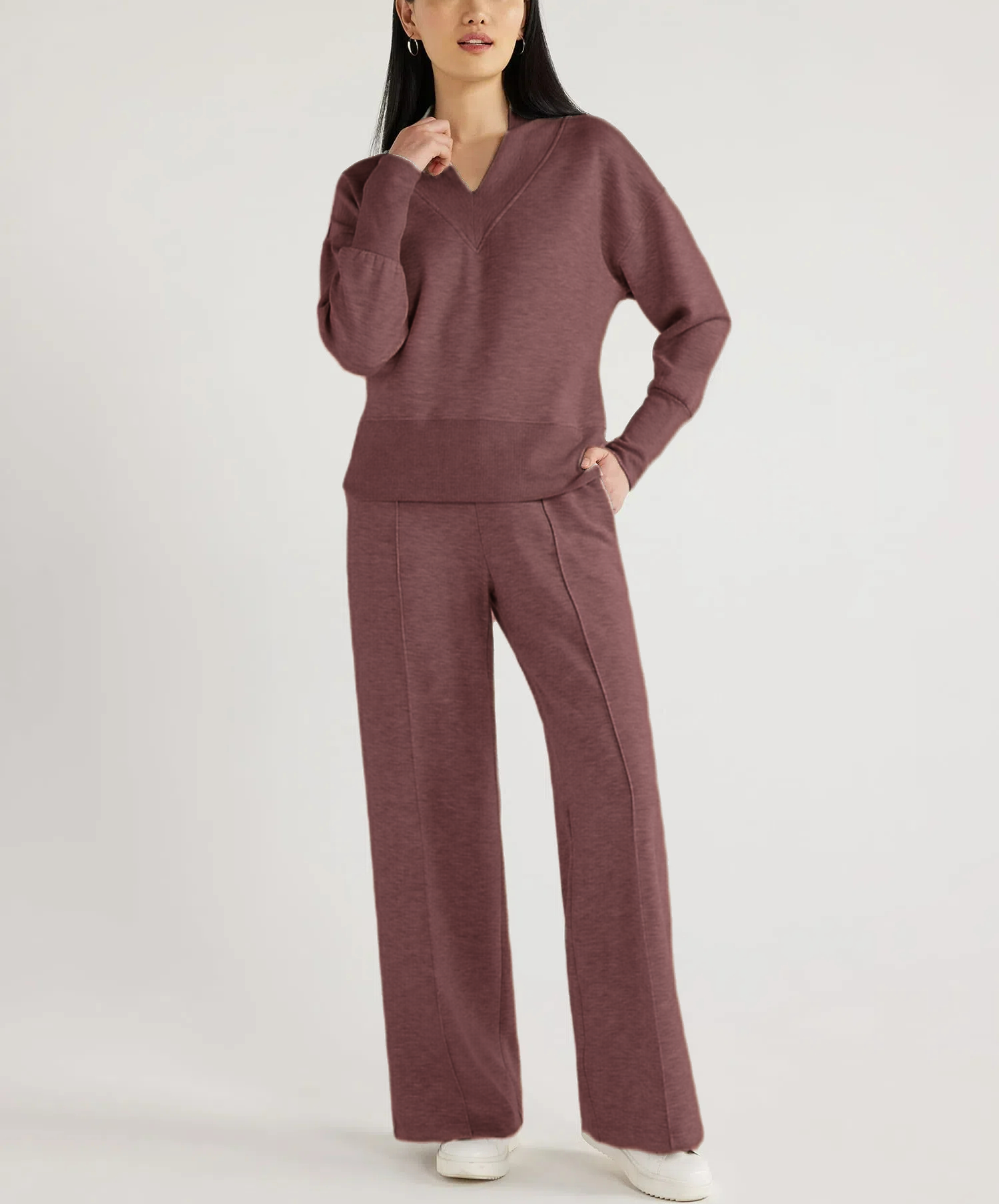 Women's  Solid 2 Piece Sets Outfits Casual Long Sleeve Sweatsuits Sets (Buy 2 Free Shipping)