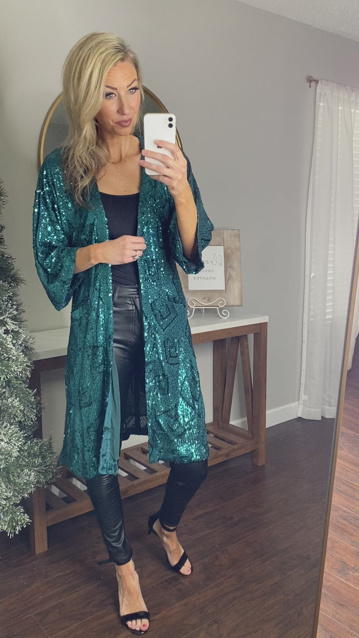 Christmas Hot Sale🌲Fashion Sequined Cardigan Jacket (Buy 2 Free Shipping)