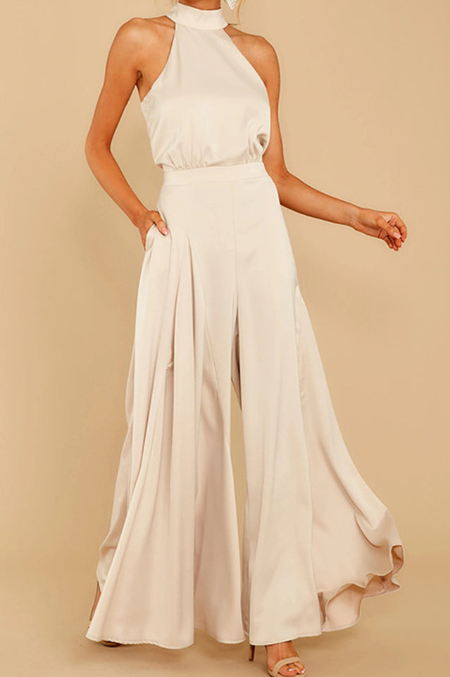 Sleeveless Halter Tied Jumpsuit with Pockets (Buy 2 Free Shipping)