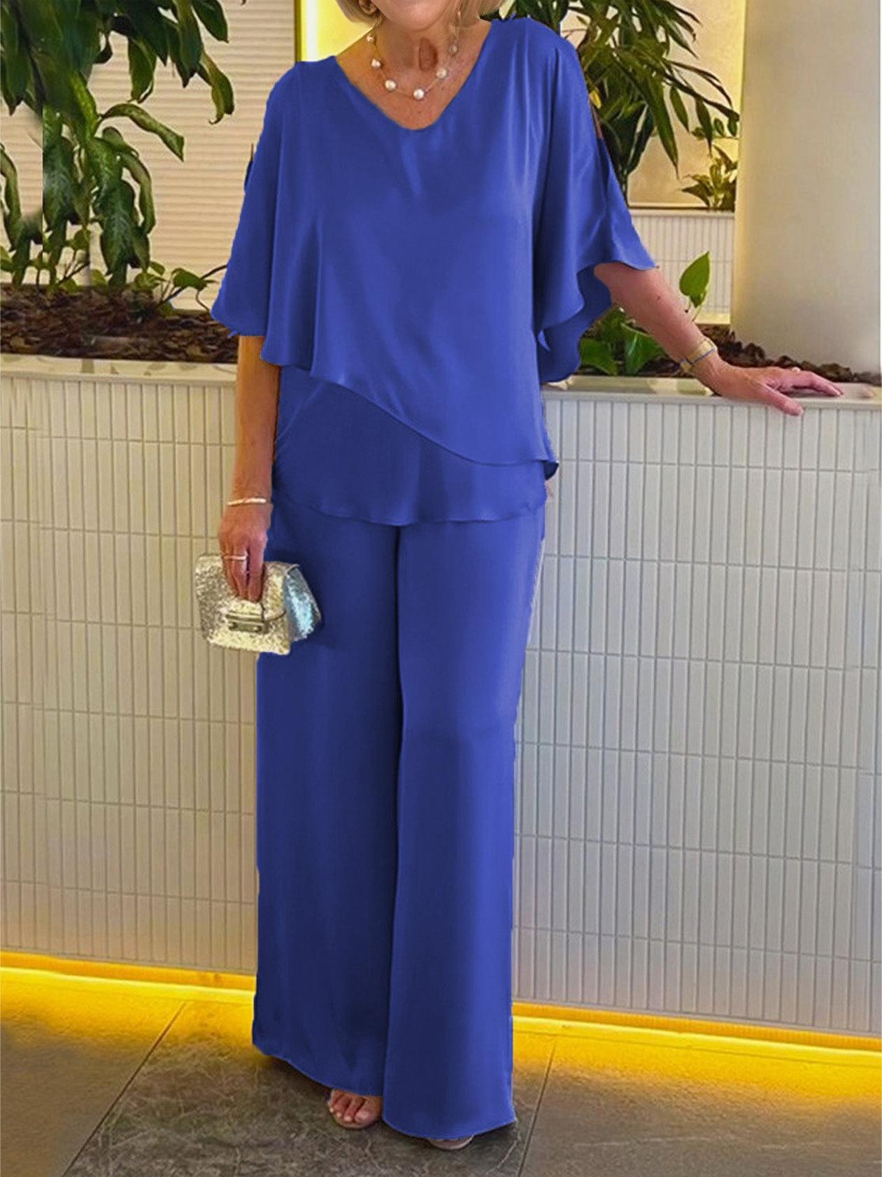 2024 Hot Sale🔥Casual Satin Two-piece Suit(BUY 2 FREE SHIPPING)