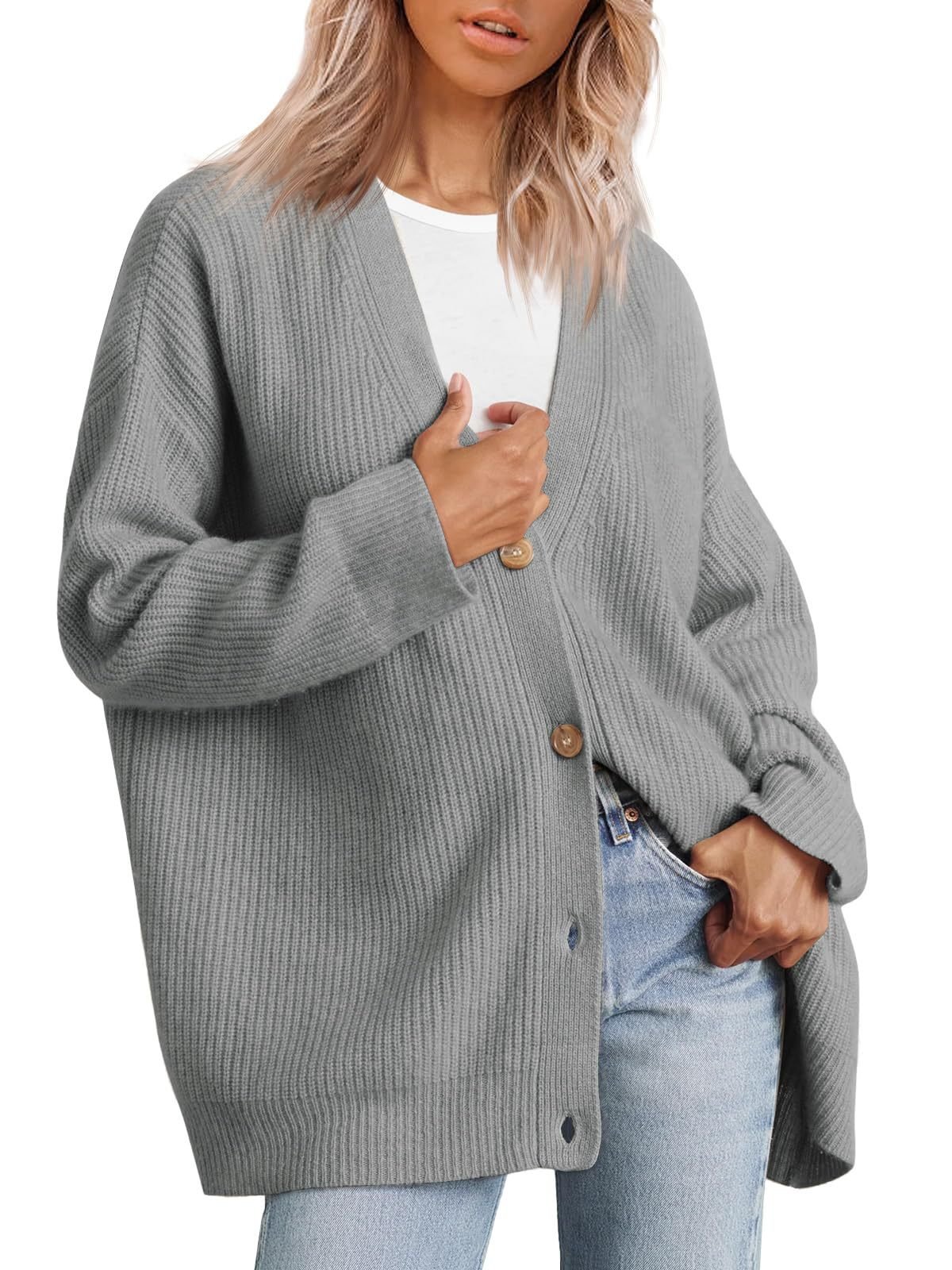 V Neck Knit Cardigan (Buy 2 Free Shipping)