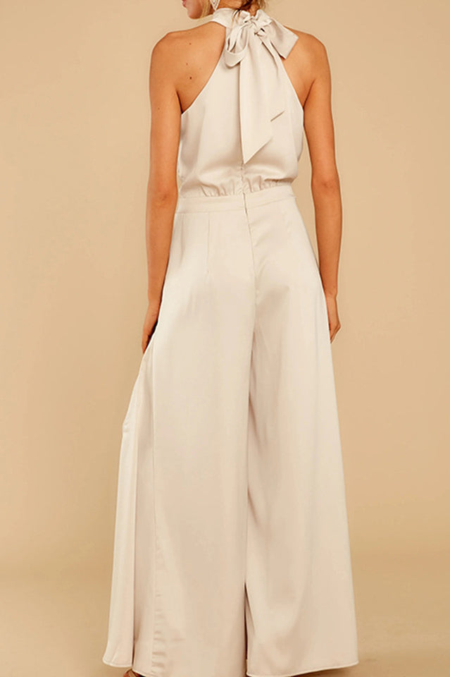 Sleeveless Halter Tied Jumpsuit with Pockets (Buy 2 Free Shipping)