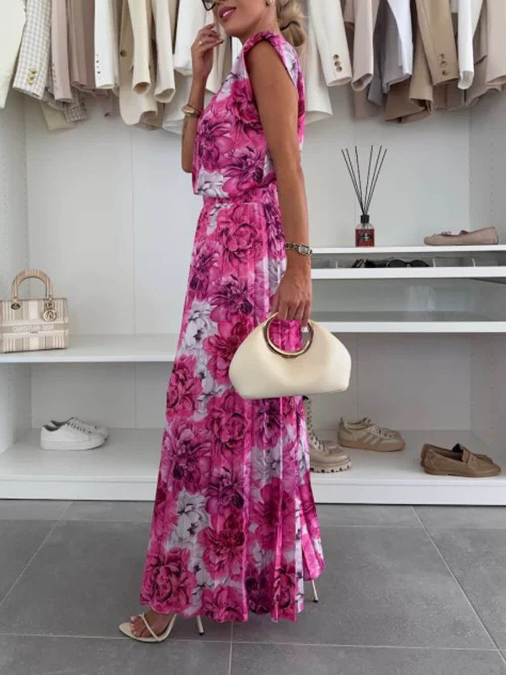 Sleeveless Top & Pleated Wide-Leg Pants Two-Piece Set (Buy 2 Free Shipping)