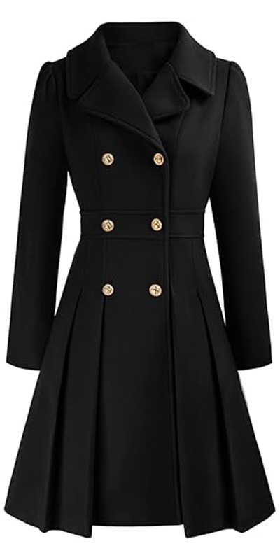 Elegant Double-Breasted A-Line Woolen Coat (Buy 2 Free Shipping)